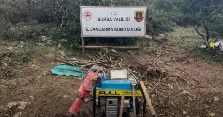Bursa'da kaçak kazı yapan 2 şüpheli yakalandı